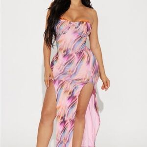 Vibrant Strapless Maxi Dress